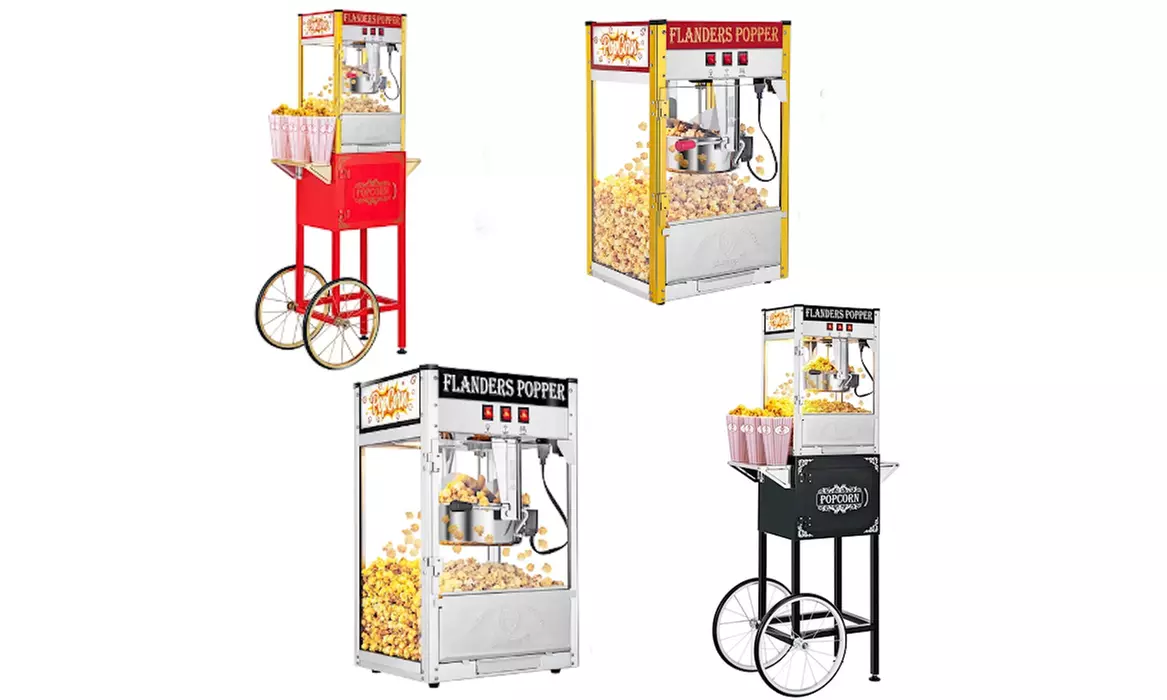 850W 8oz Retro Single Door Popcorn Popper Machine Full Machine/ Half Machine - Primary Image