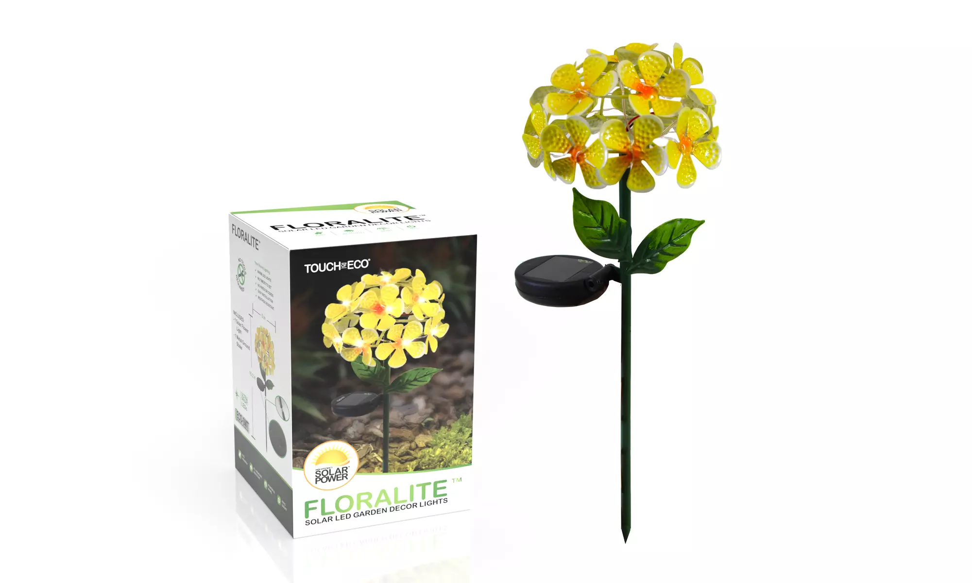 Touch Of ECO Solar LED Metal Flower Stake Lights(1-,2- or 3-Pack)