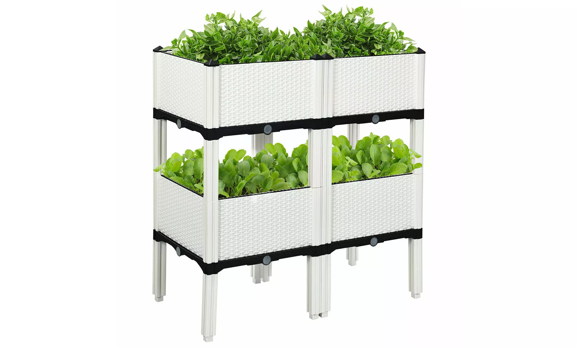 Costway Set of 4 Raised Garden Bed Elevated Flower Vegetable Herb Grow Planter