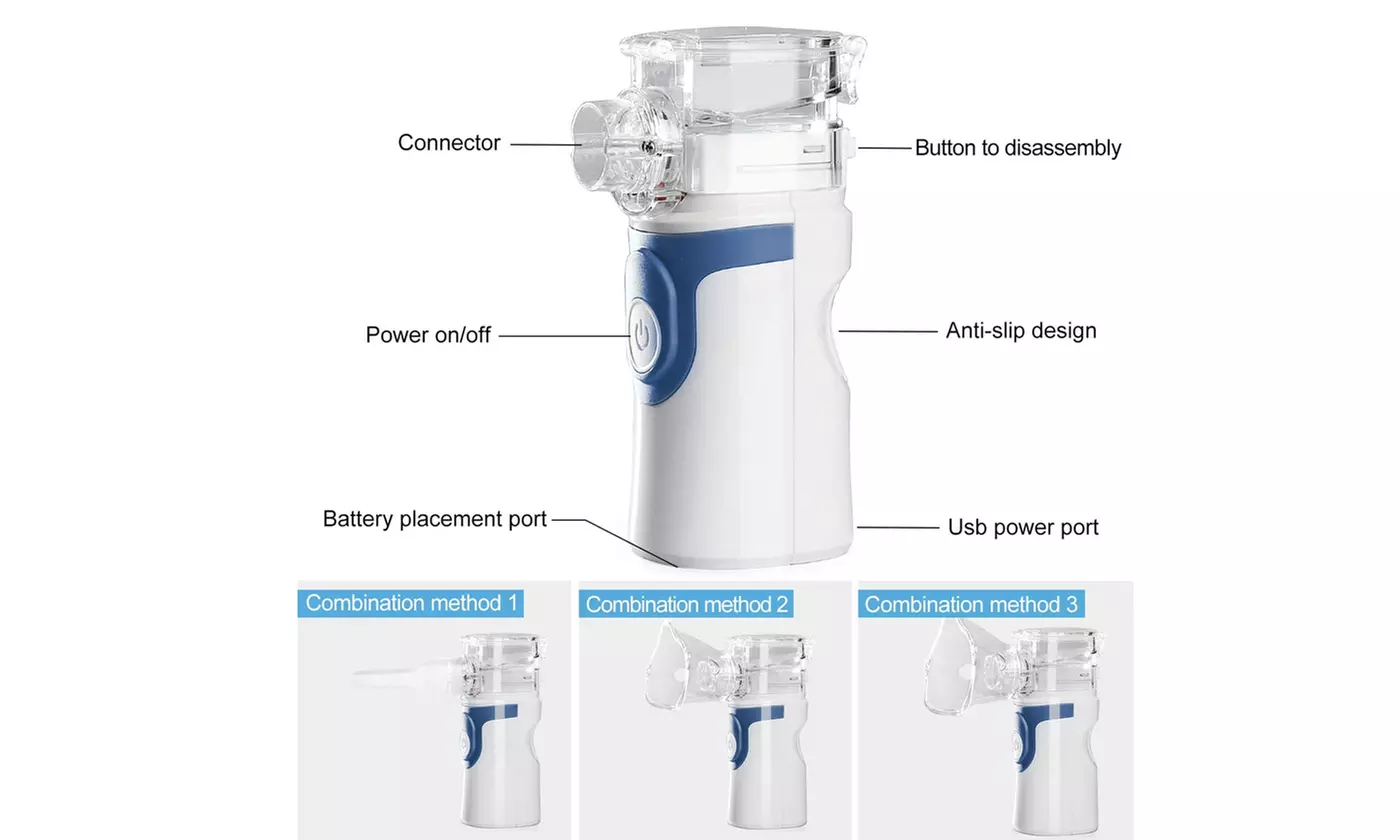 Portable Nebulizer Handheld Ultrasonic Inhaler Tiny Mist for Adult Kids