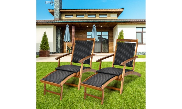 Groupon rattan online lounger