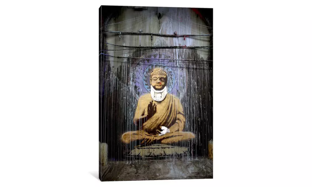Injured Buddha by Banksy Canvas Print - Primary Image