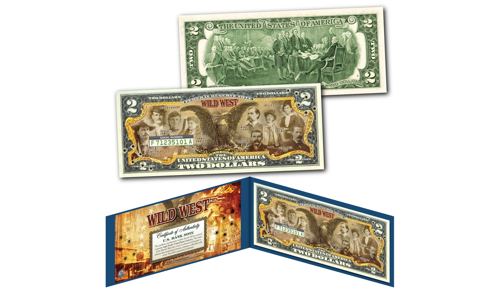 Wild West Iconic Figures American Frontier Outlaws BLACK EAGLE Genuine 2 Bill
