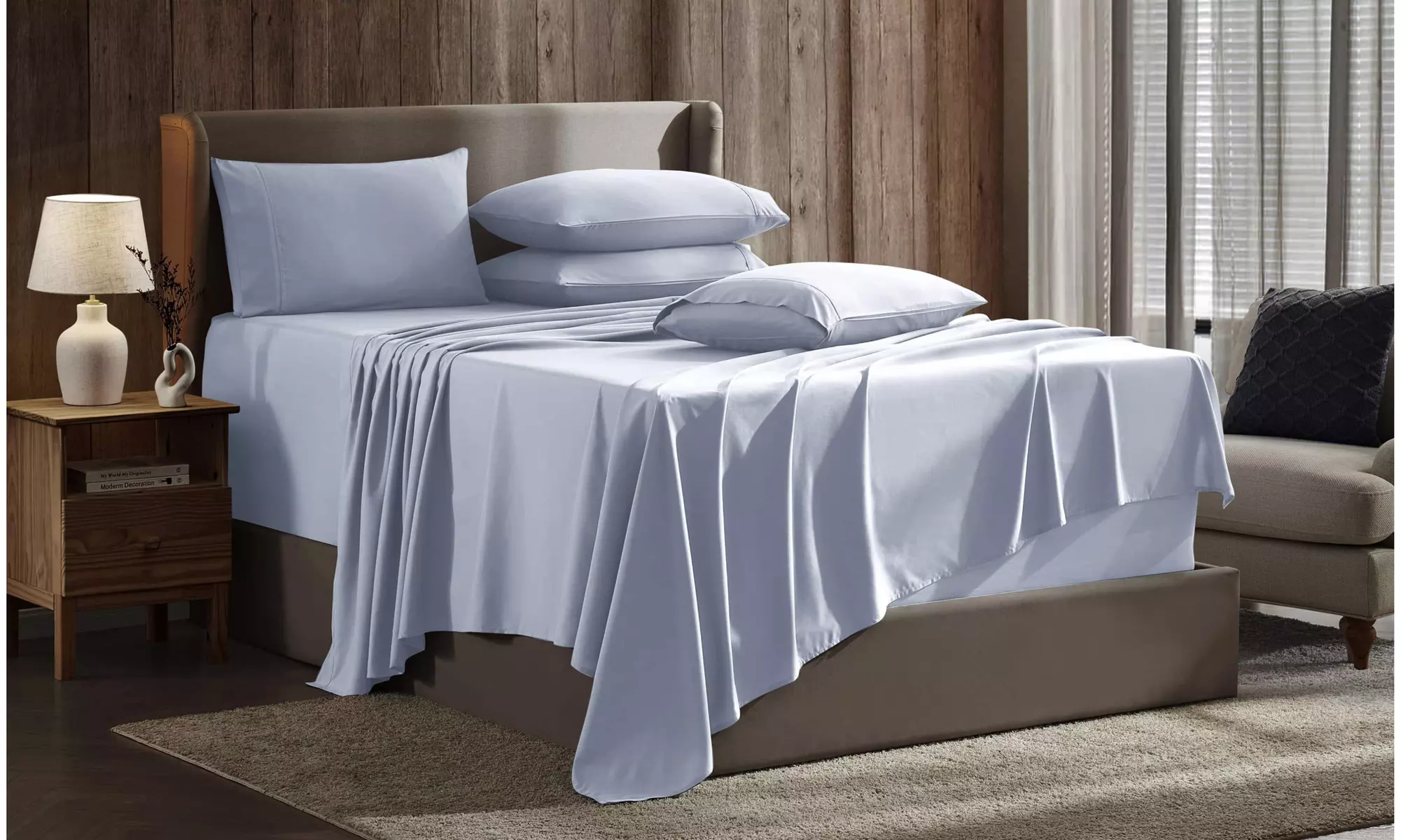 Nestl Split King Extra Soft Microfiber Deep Pocket Bed Sheet Set - 5 Piece