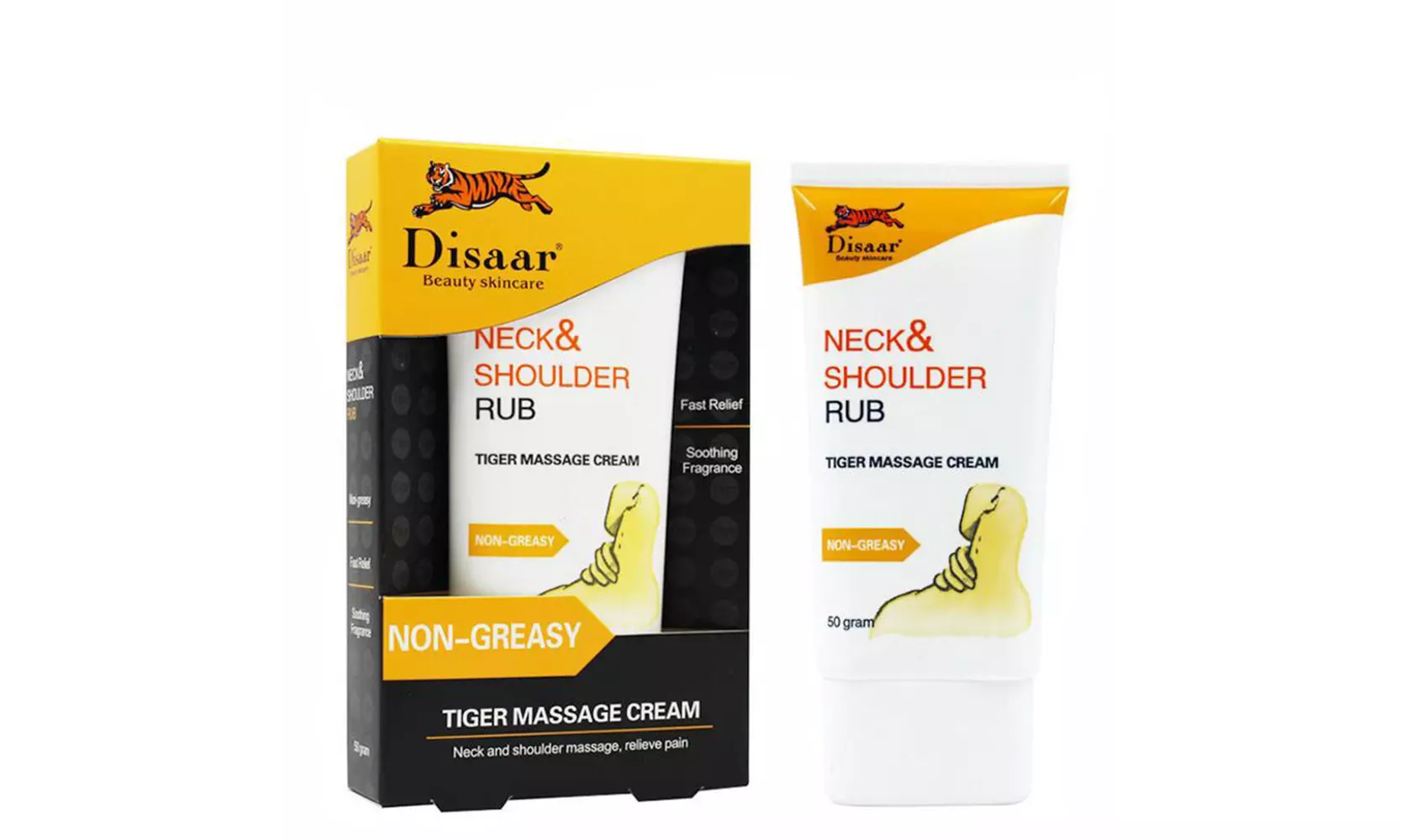 DISAAR Neck & Shoulder Non Greasy Tiger Massage Cream Stress Relieves - Primary Image