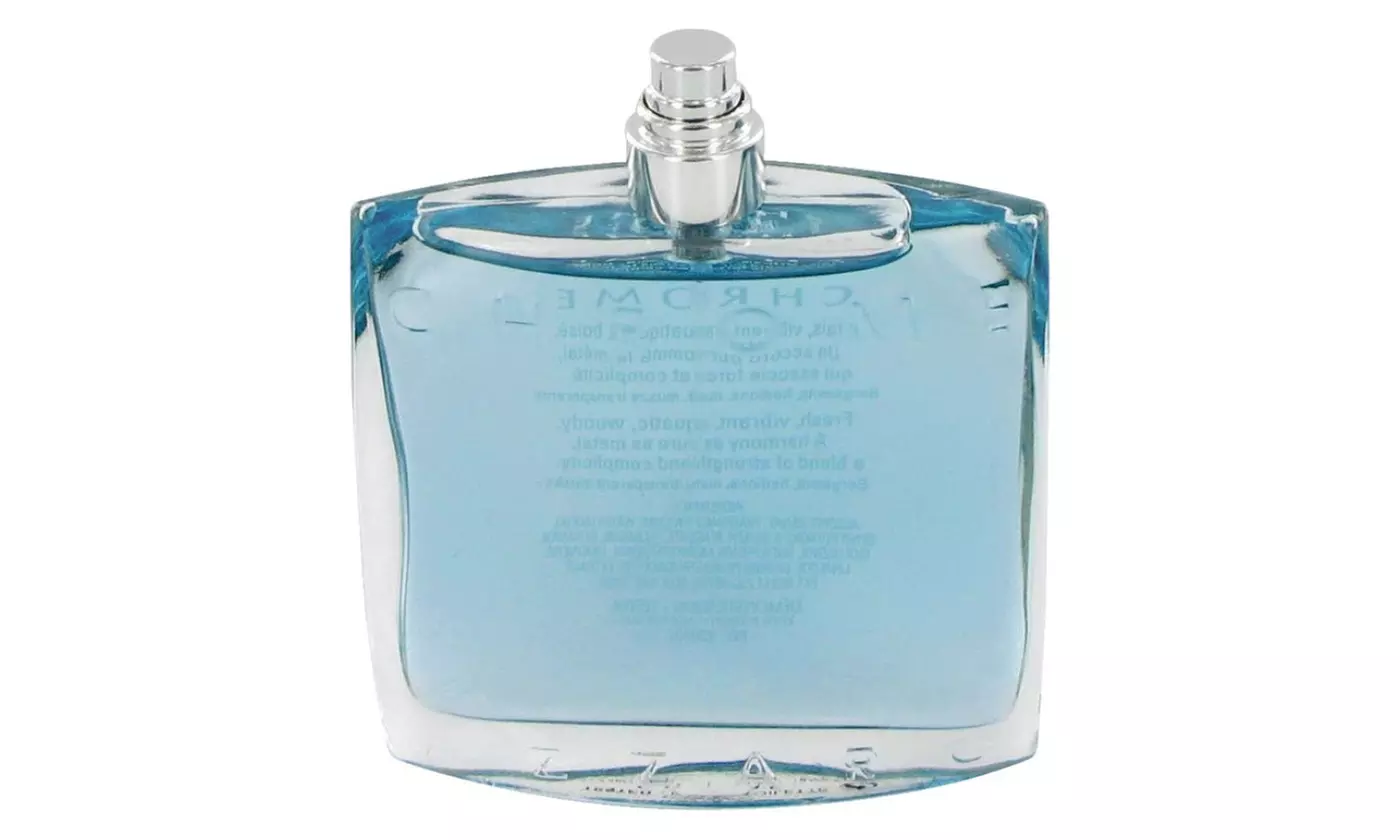 Chrome Cologne Azzaro 3.4 oz Eau De Toilette Spray Tester Bottle Authentic New - Primary Image