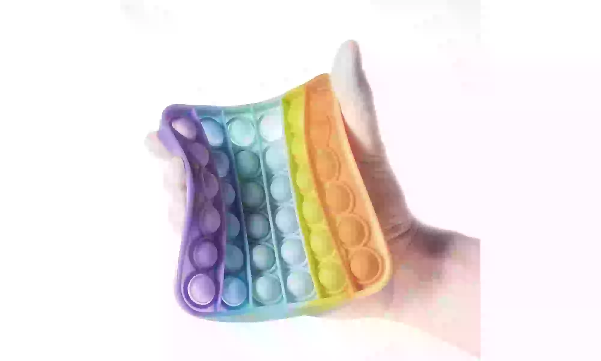 2-Pack Pop-it Fidget Sensory Toy Rainbow Square - Second Medium