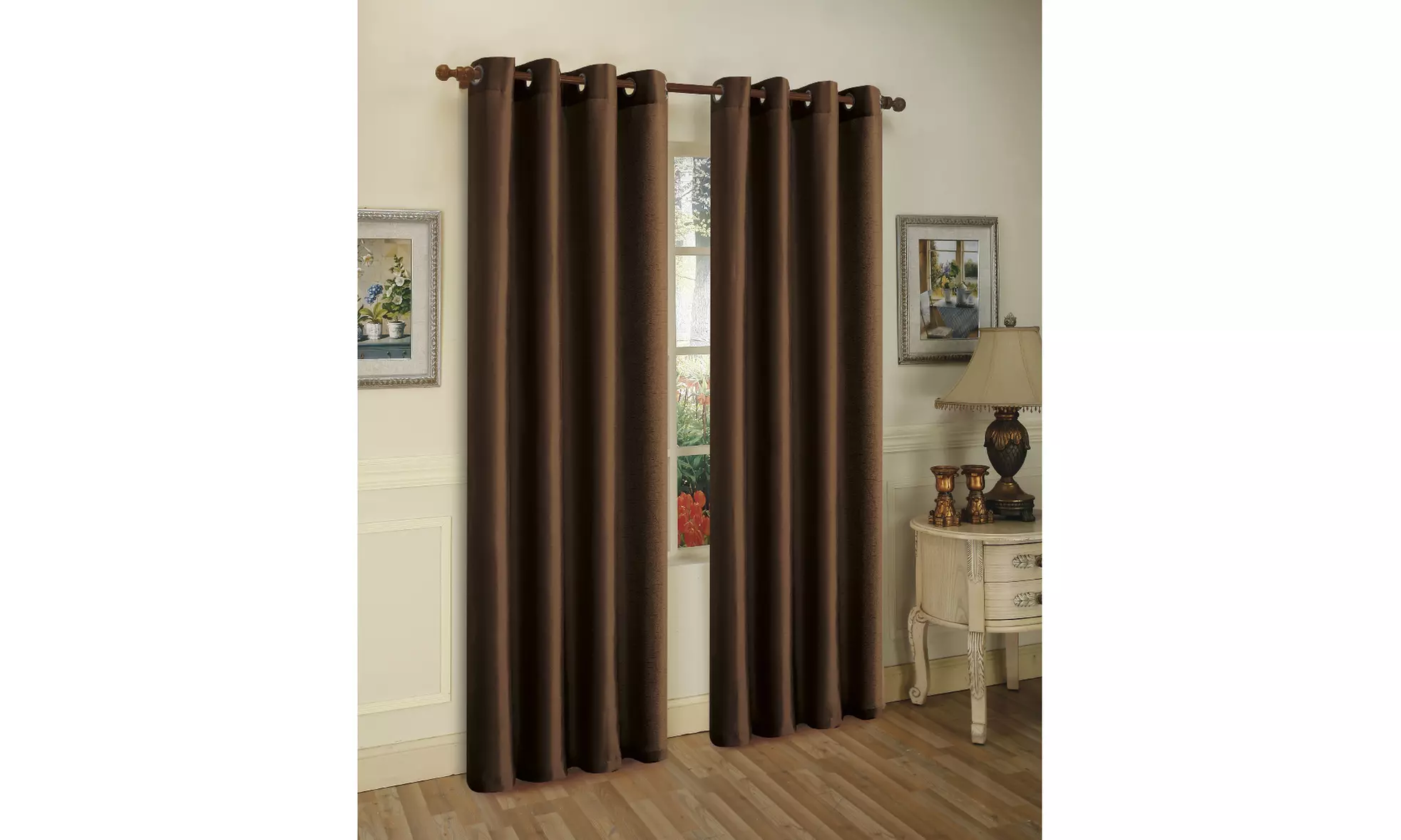 Alexa Semi-Sheer Bronze Grommet Curtain Panels (4-Pack)