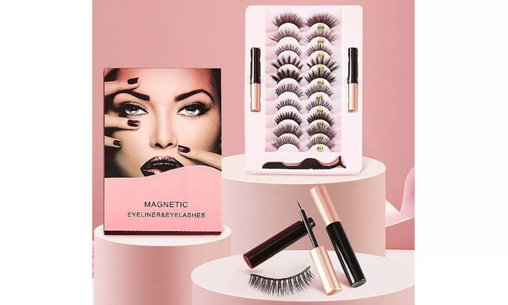 Leo Rosi 10 Pair Magnetic Eyelashes Kit Eyeliner Reusable Magnetic Lashes  - Primary Image