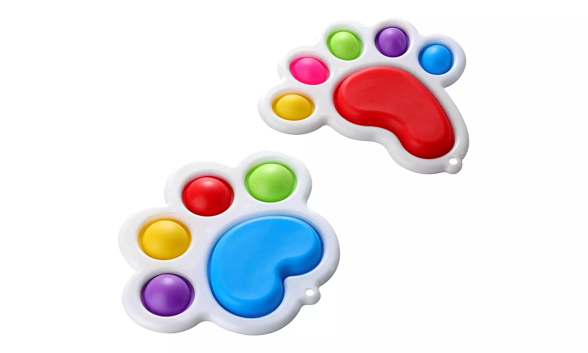 2 PC Foot Print and Paw Print Simple dimple Fidget Early Educational Toddlers - Second Medium
