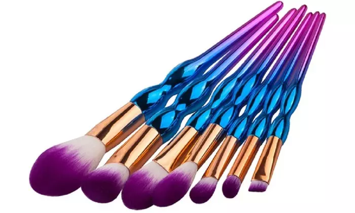 Professional Abstract-Colored Makeup-Brush Set (7-Piece) - Primary Image