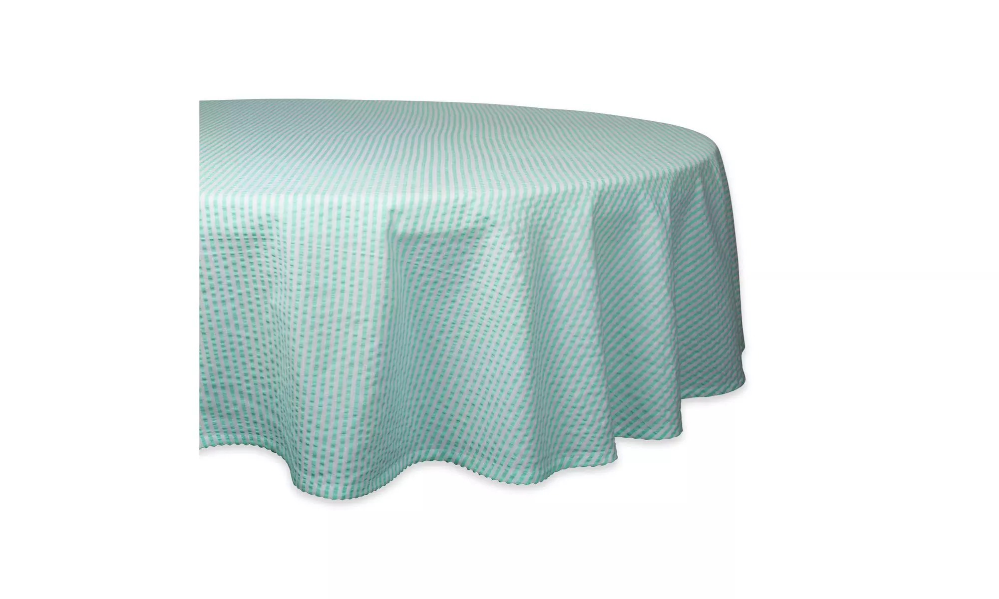 Aqua Seersucker Tablecloth 70 Round - Primary Image