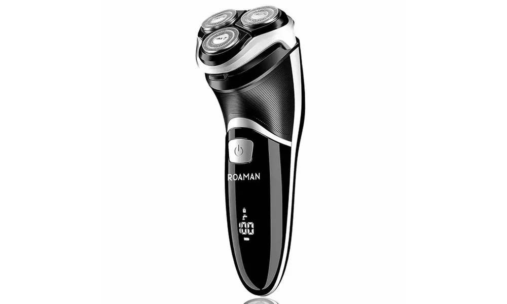 Rechargeable 3D Rotary Mens Electric Razor Waterproof with Pop-up Beard Trimmer - Primary Image