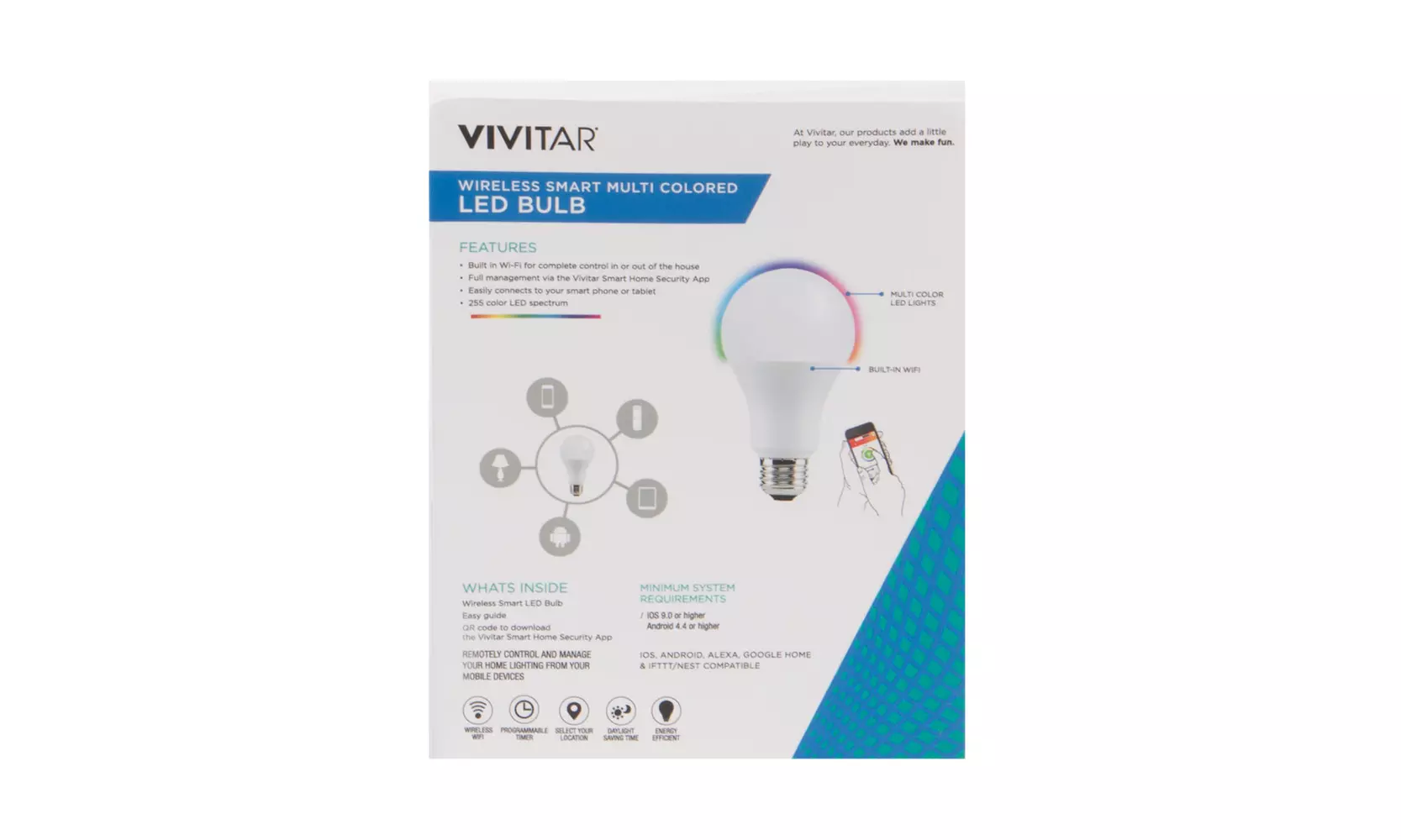 Vivitar Color Changing Smart LED Light Bulb (40W or 70W) - Second Medium