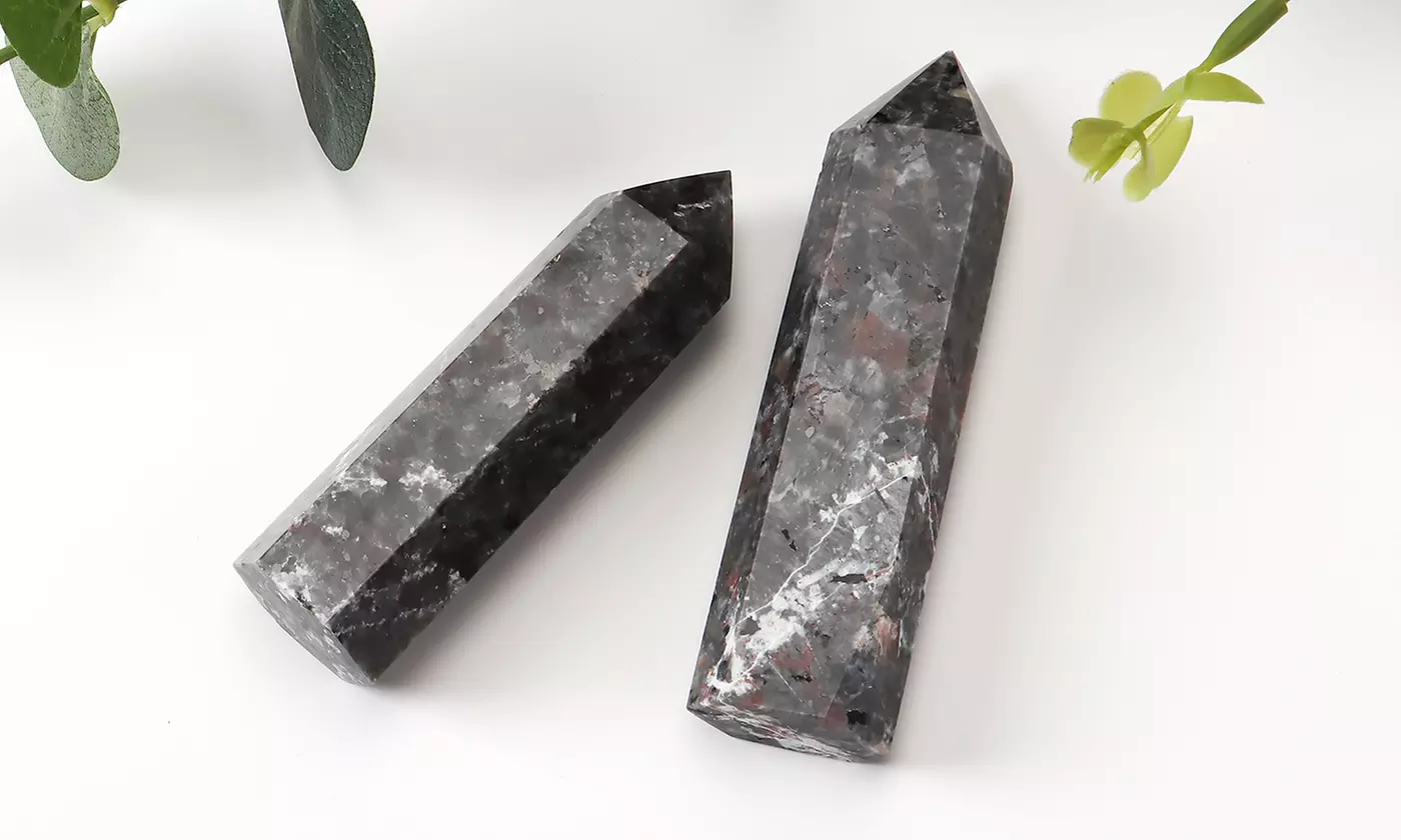 Yooperlite Quartz Crystal Reiki Chakra Healing Stone Wand with Box