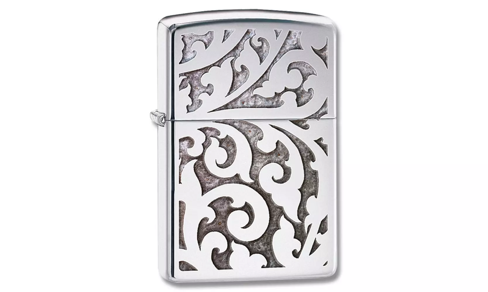 Zippo Filigree Lighter, Floral Pattern, High Polish Chrome #28530 - Primary Image