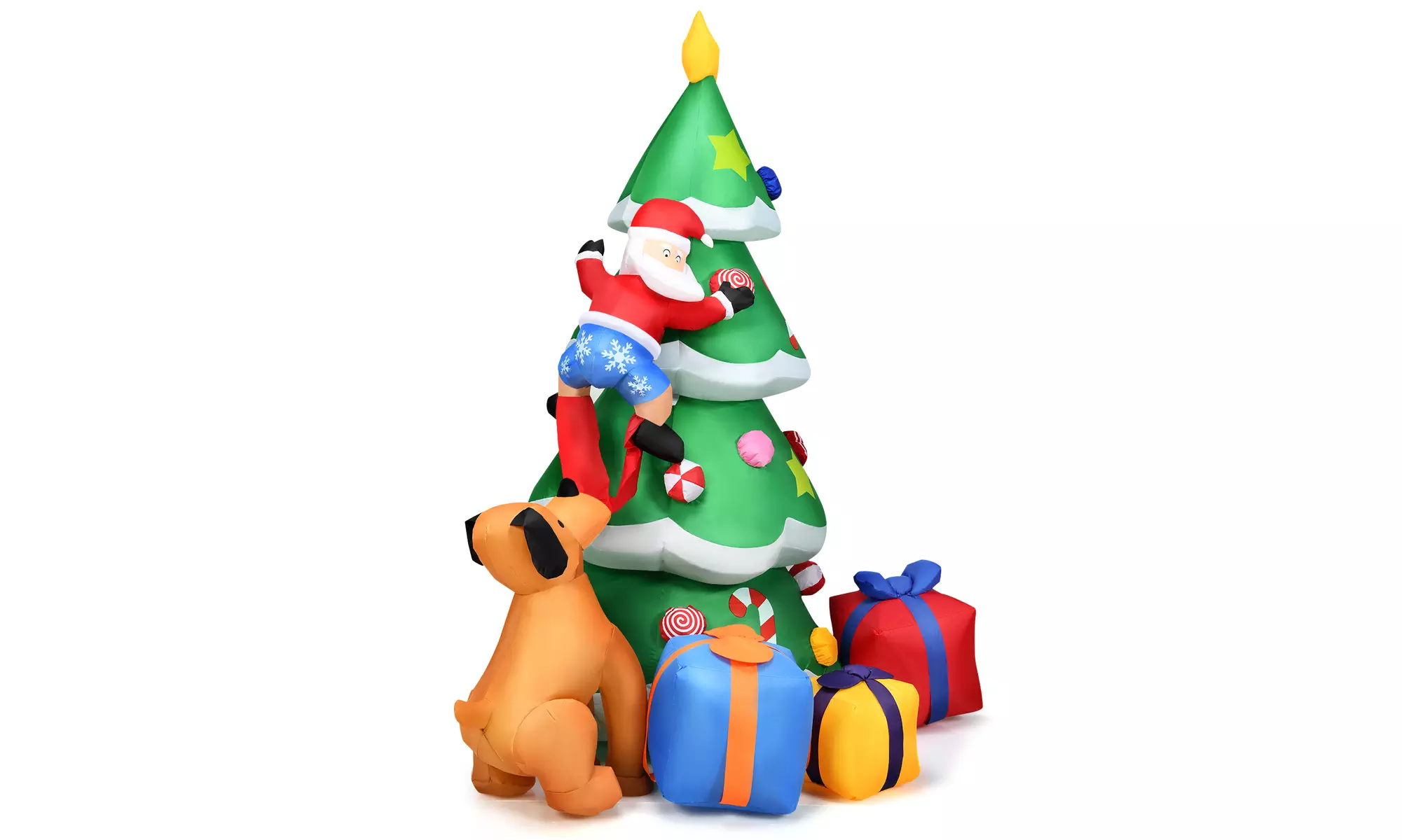 Costway 7 FT Inflatable Christmas Tree Santa Decor w/LED Lights Yard Decoration - Primary Image