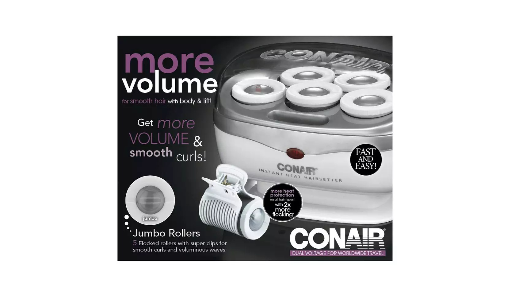 Babyliss Pro Instant Heat 5 Roller Set, White - Primary Image