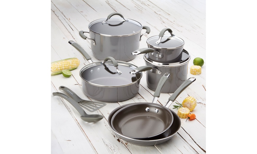 Rachael Ray Cucina Hard Porcelain Enamel Nonstick Cookware Set 12pc