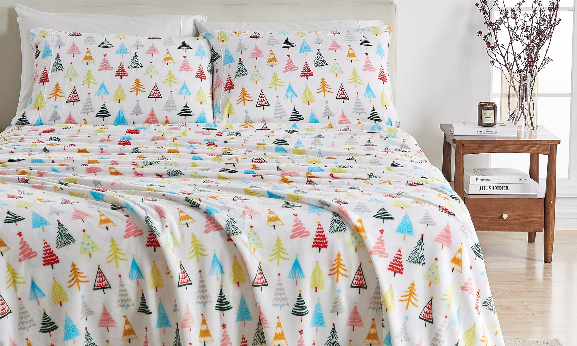 Ultra Soft Velvet Plush Printed Bed Sheet Set