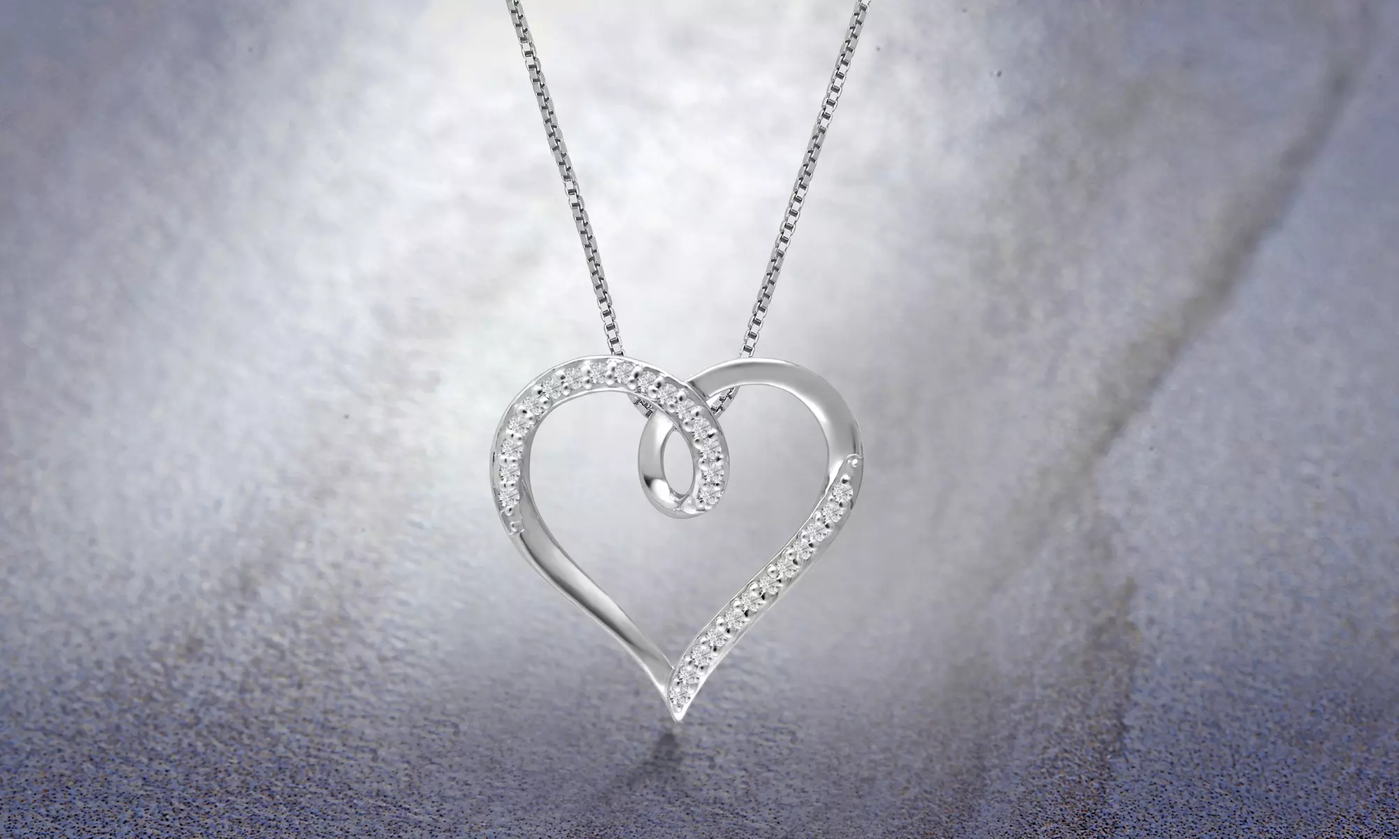 1/10 CTTW Diamond Heart Loop Pendant in 10K Gold By Brllliant Diamond - Primary Image