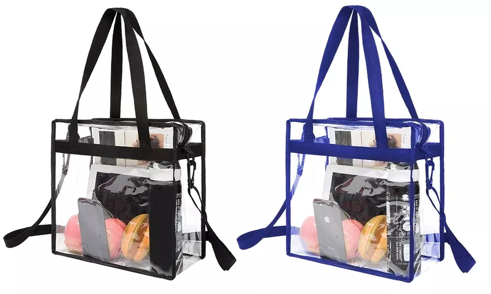 Clear bags Stadium Approved Clear Tote Bag with Zipper Crossbody Shoulder Bag - Primary Image
