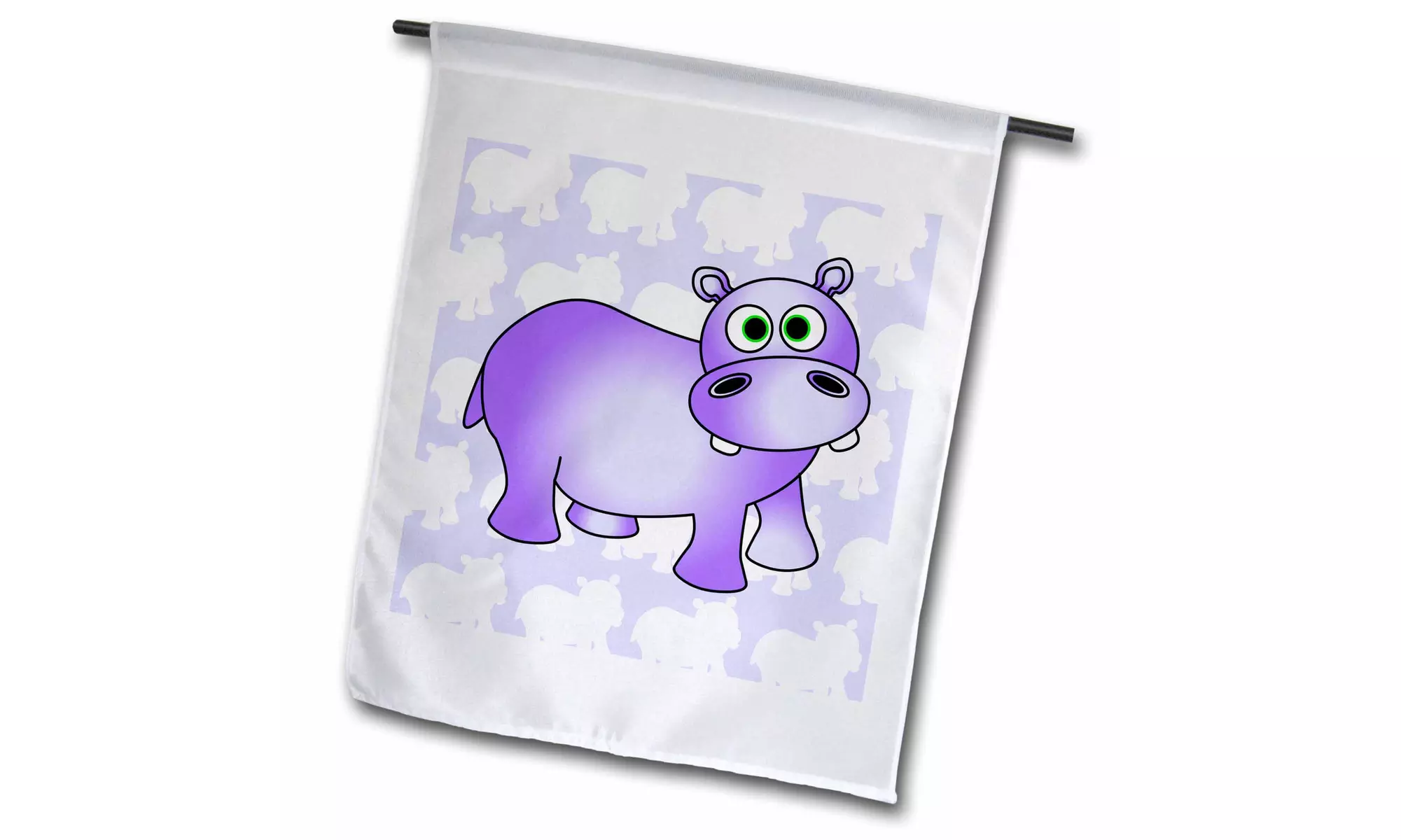 Garden Flag Pretty Purple Hippopotamus Cute Hippo - 12 by 18-inches - Primary Image