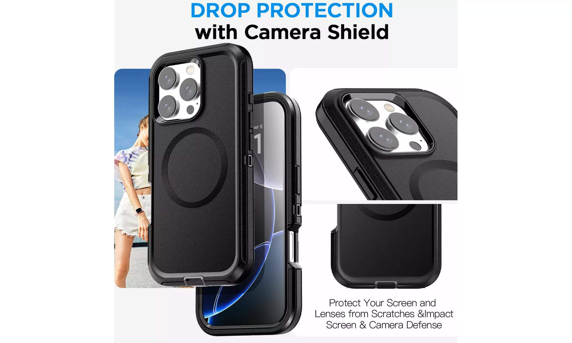 AICASE Magnetic Case for iPhone 16 Pro/16 Plus Shockproof HeavyDuty 3layer Cover