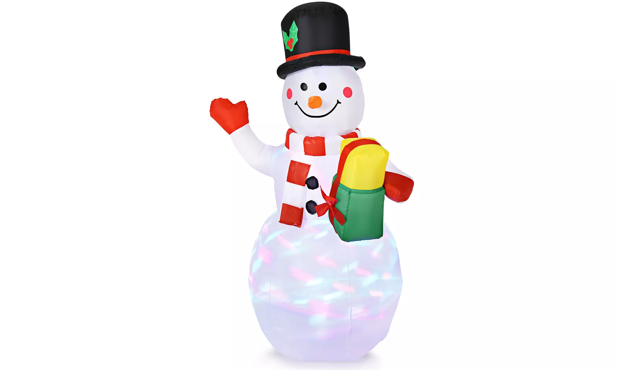 5 FT Tall Snowman Inflatable Blow up Inflatable w/Built-in Colorful LED Lights