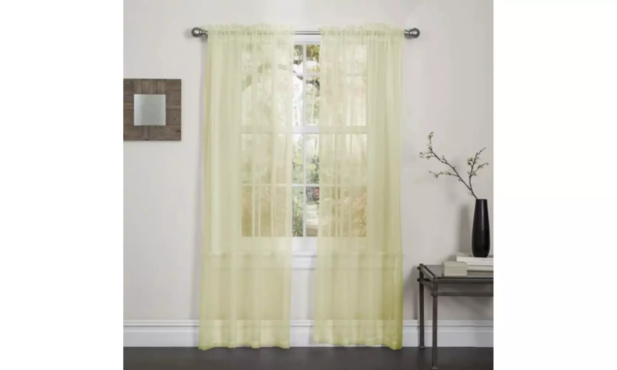 Lisa Sheer Curtains Voile Polyester Window Curtain Panel Grommet Top 55" X 84" 