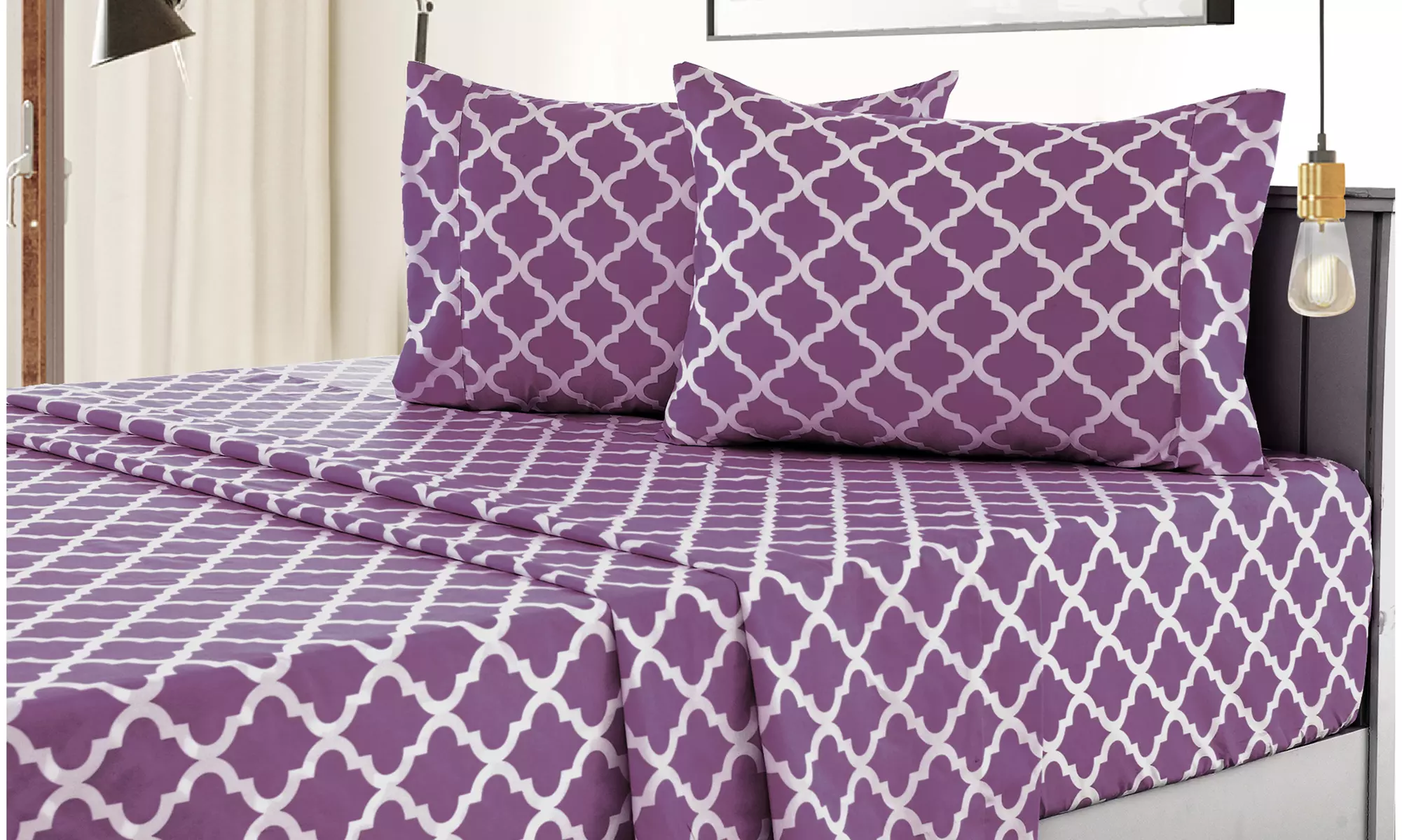 Quatrefoil 1800 Egyptian Quality Hypoallergenic Microfiber Sheet Set - Lux Decor