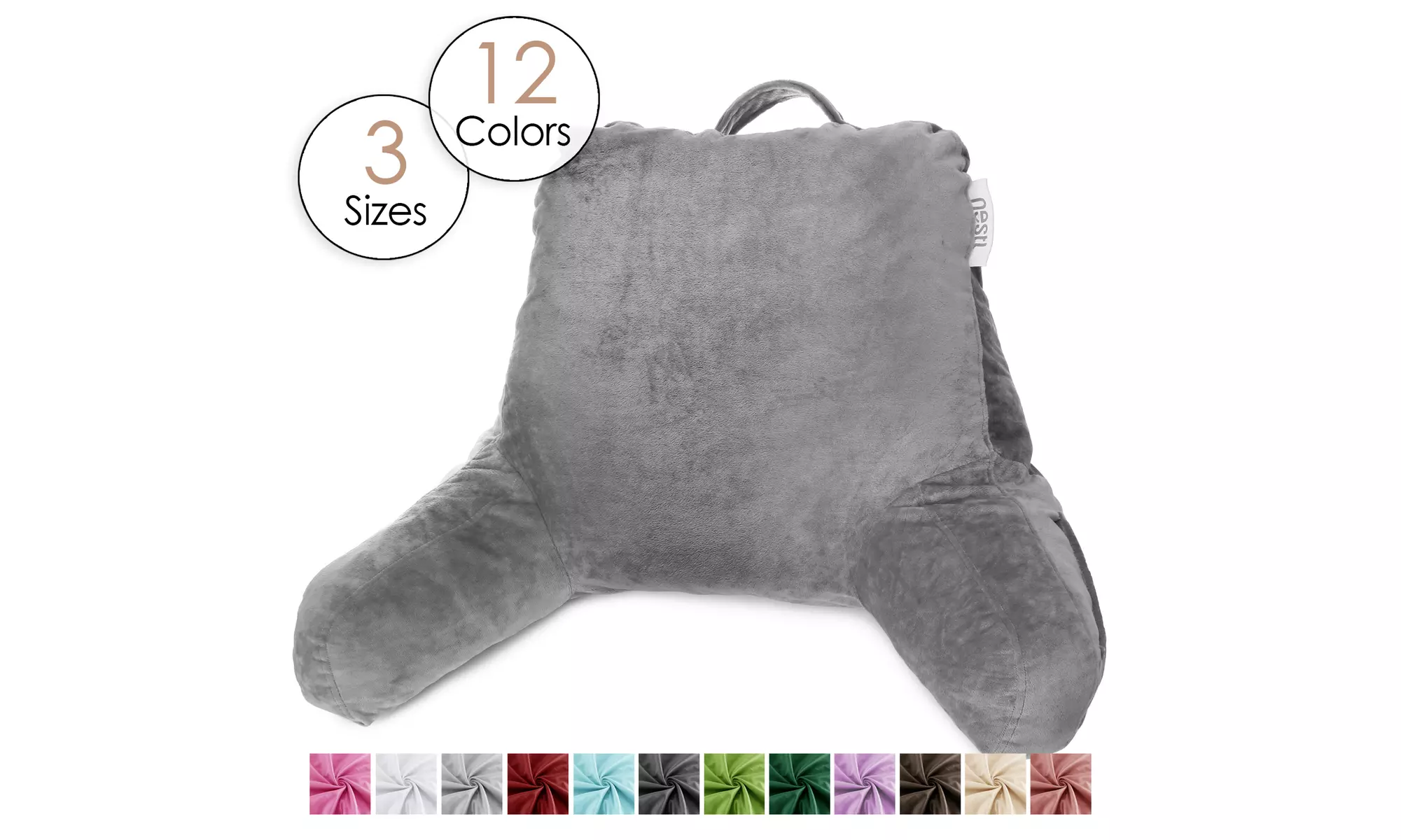 Nestl Medium Bed Rest Shredded Memory Foam Reading Pillow with Arms - Primary Image