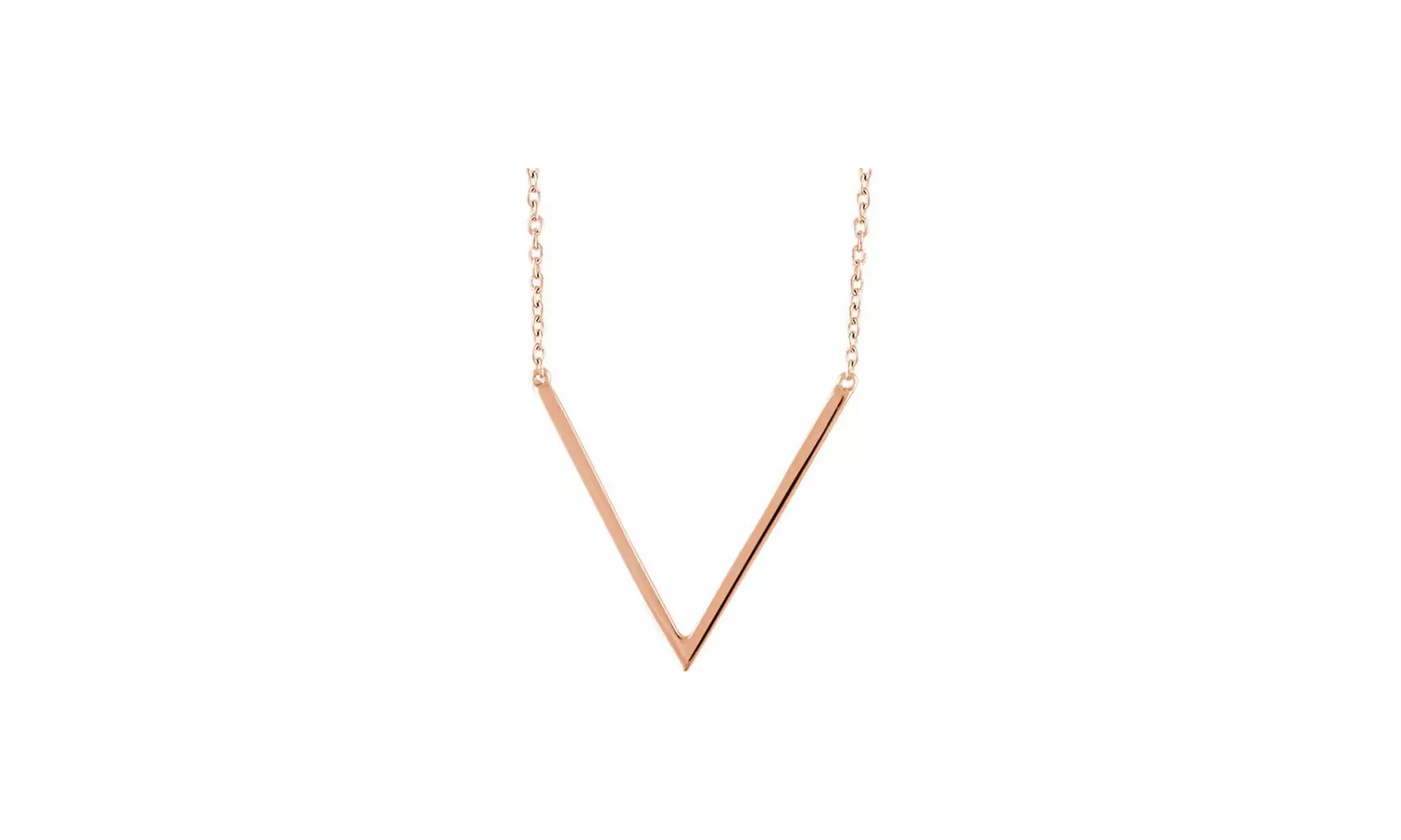 14K Rose 'V' 16-18'' Necklace - Primary Image