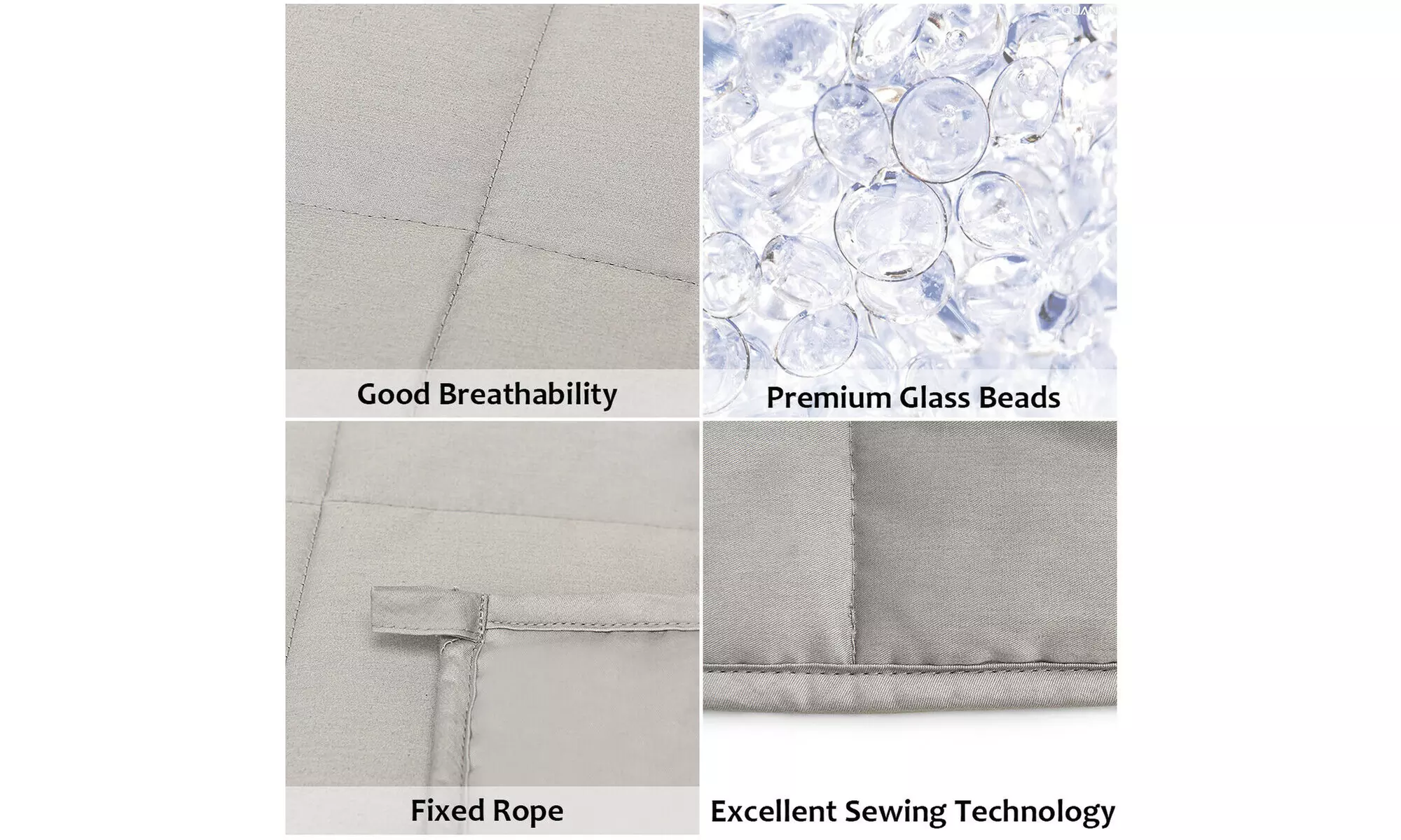 Costway 7-25 lbs Weighted Blankets Multi Size 100% Cotton w/ Glass Beads 2 color