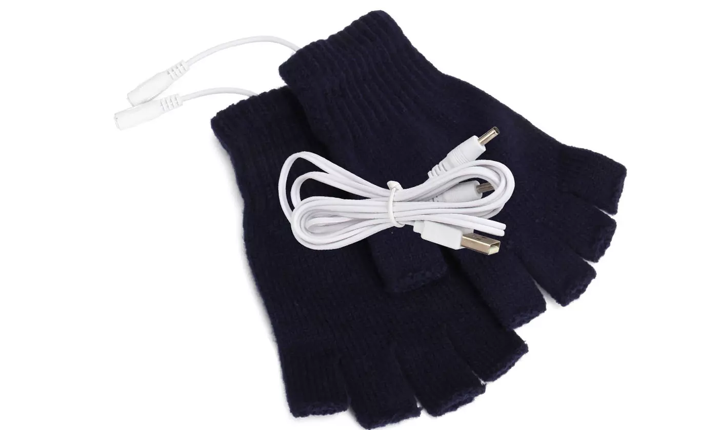 Winter Electric Heated Gloves Warmer USB half and Full Finger Mitten