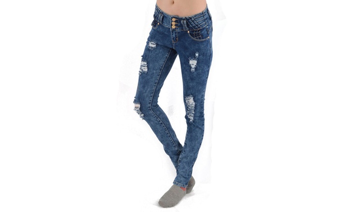 destroyed denim jeans womens