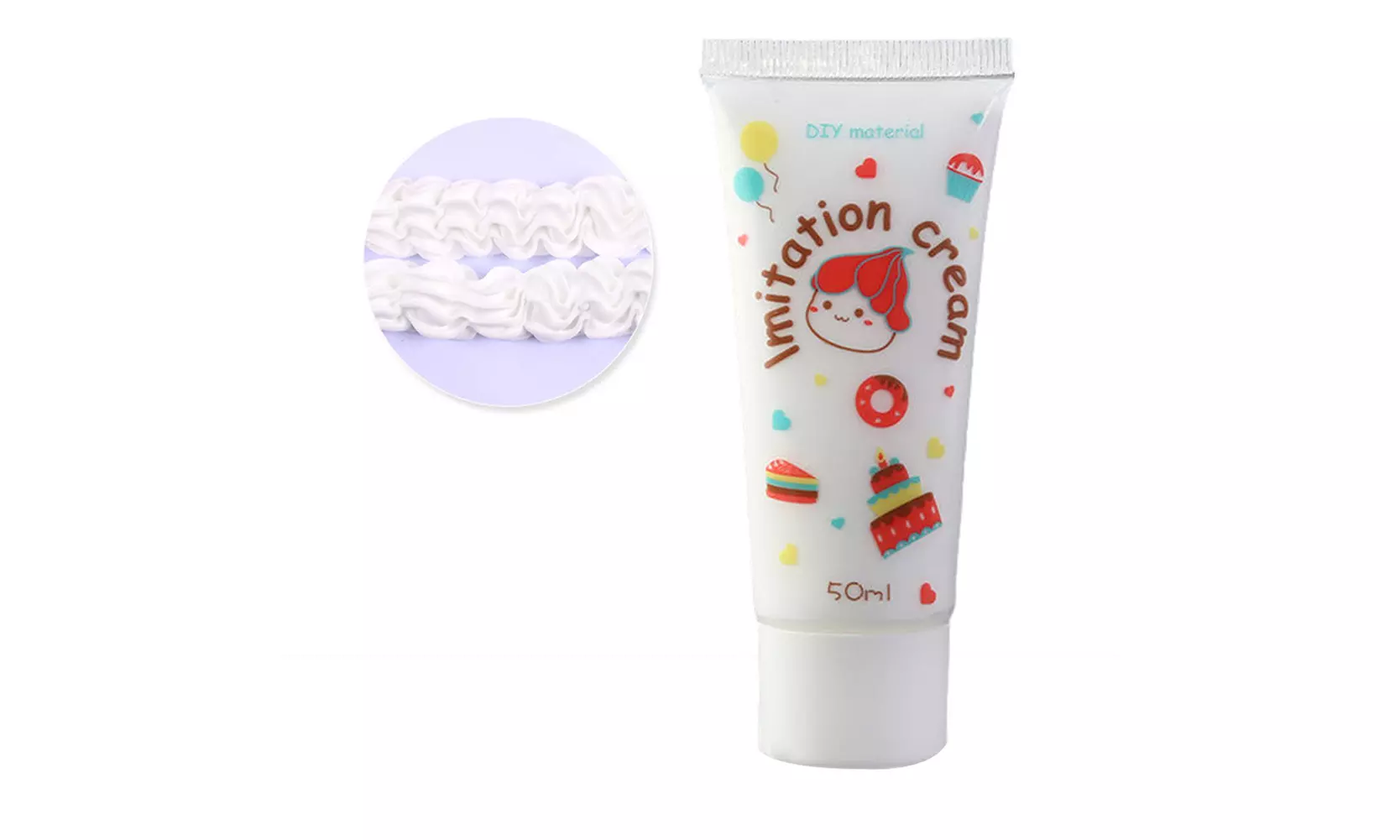 US14 Pcs 50g Simulation Cream Adhesive Fake Whipped Cream Glue Set w/ 14 Nozzles - Primary Image