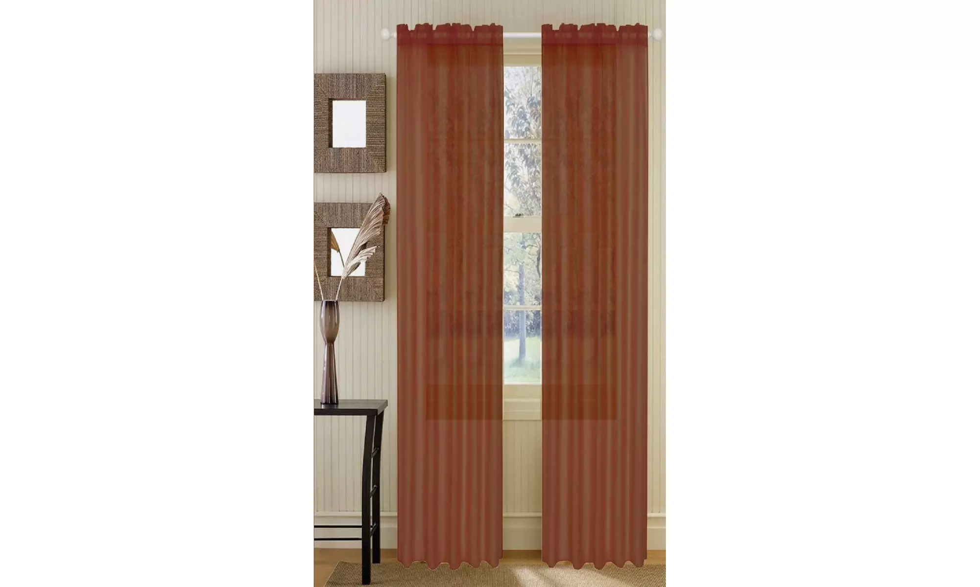 Dayton Collection: Sheer Rod Pocket Curtain Panels (2-Pack)