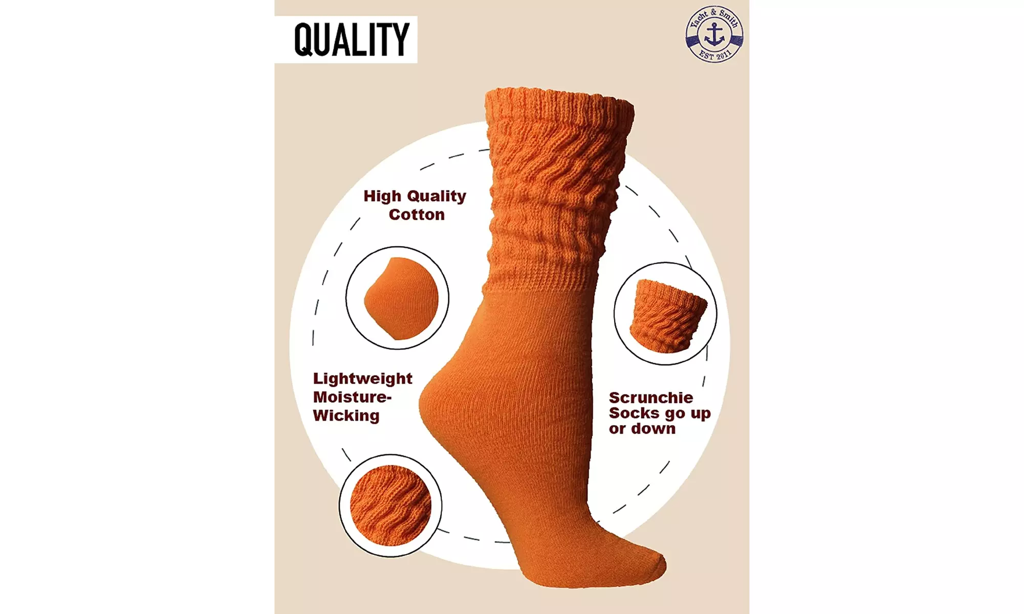 6 Pairs of Womens Slouch Socks, Scrunchie Boot Sock Colorful