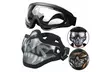 Airsoft Sports Half Face Mask Steel Wire Mesh Skull Tactical Hunting Goggles Set - Second Medium