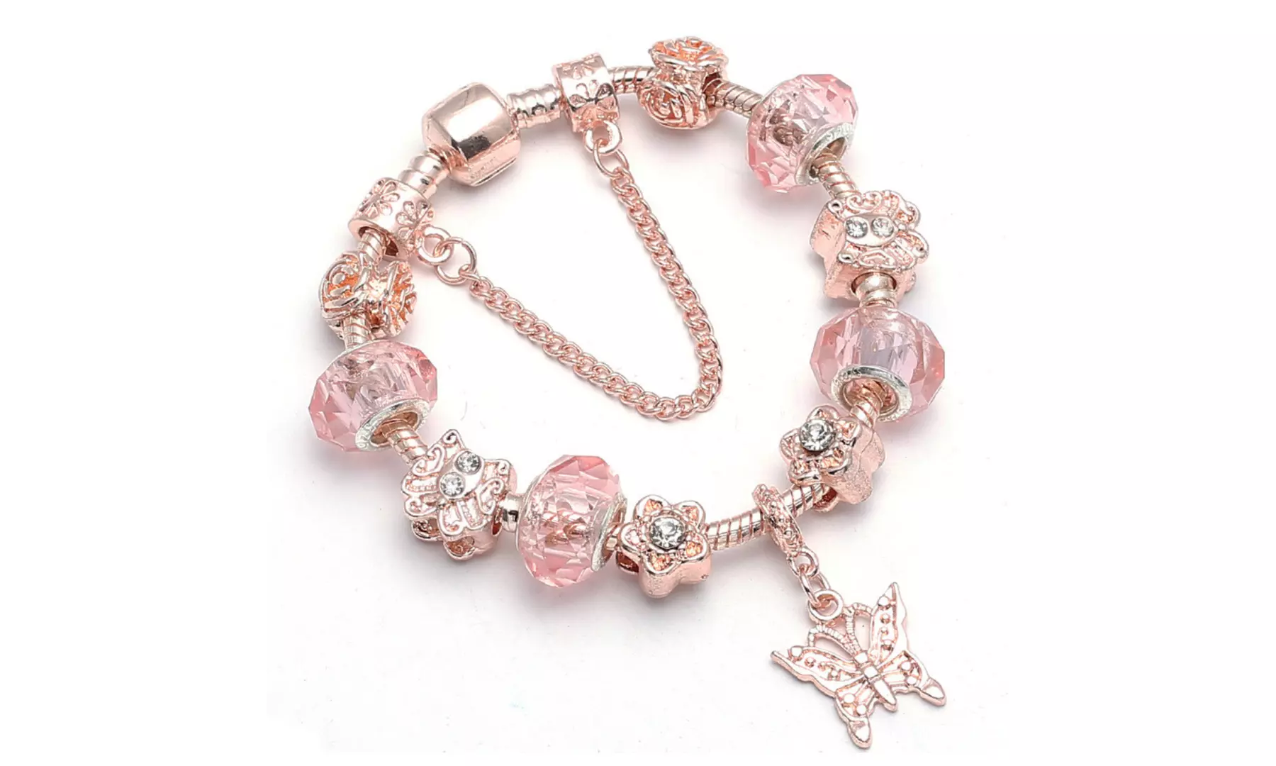 14K Rose Gold Murano Bracelet with crystals from Swarovski