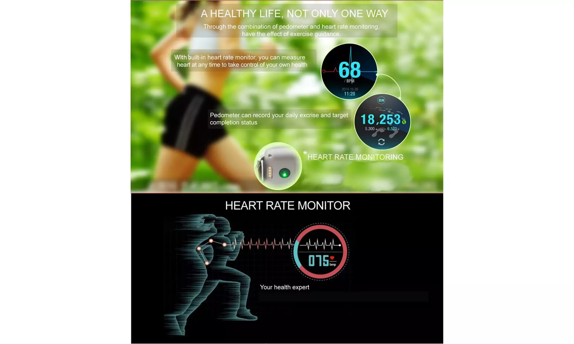 BEANTECH Full Function Smart Watch for Apple/Android Devices - New - Second Medium