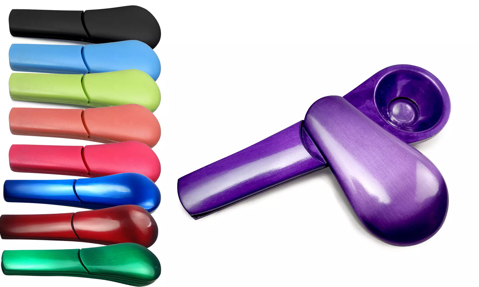 Portable Metal Spoon Smoking Pipe - Multiple Colors - Primary Image