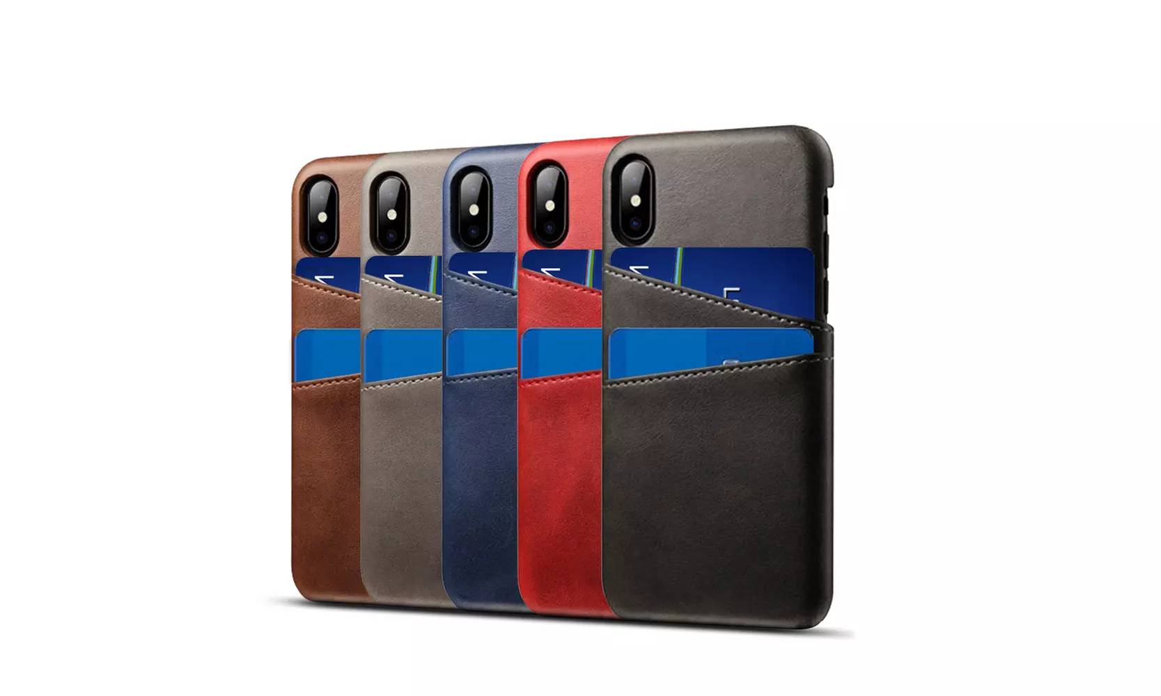 Waloo Dual Slot Credit Card Case for All iPhone Models  - Primary Image