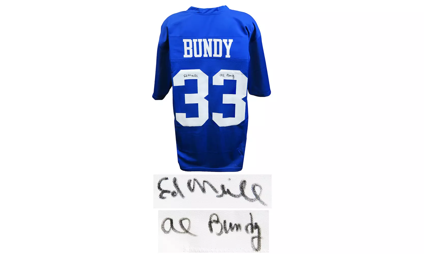 Ed O'Neill Signed Al Bundy #33 Polk High School Blue Football Jersey w/Al Bundy - Primary Image