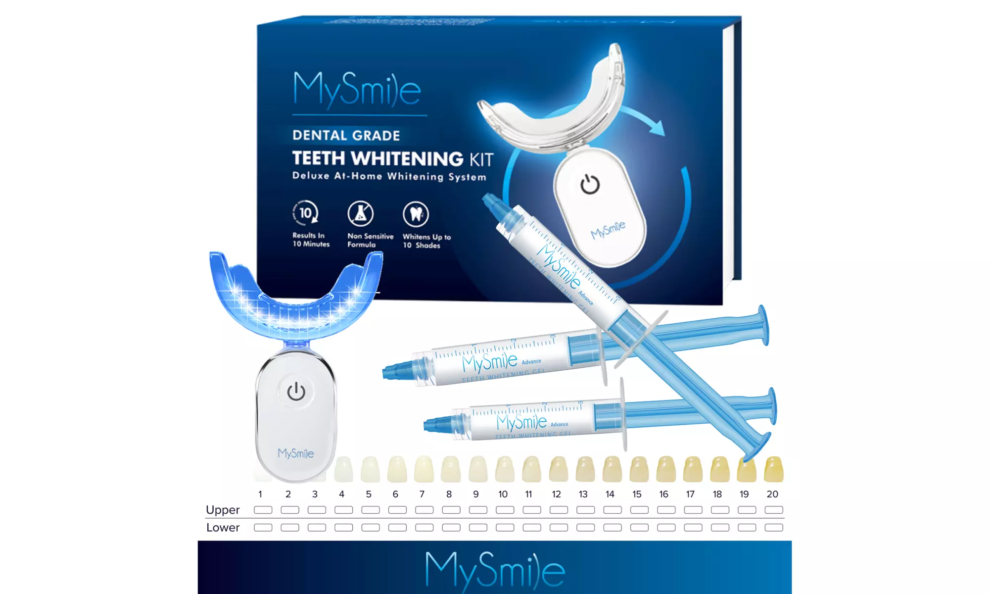 MySmile Teeth Whitening Kit with 28 XLED Light Kit Non Sensitive Bleaching Kit