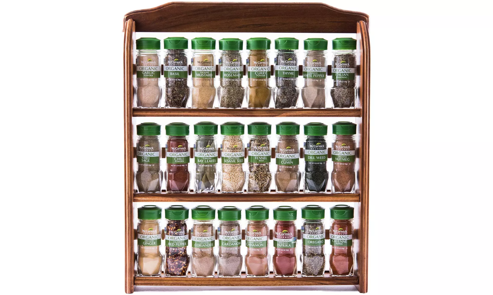 McCormick Gourmet Three Tier Wood 24 Piece Organic Spice Rack - Primary Image