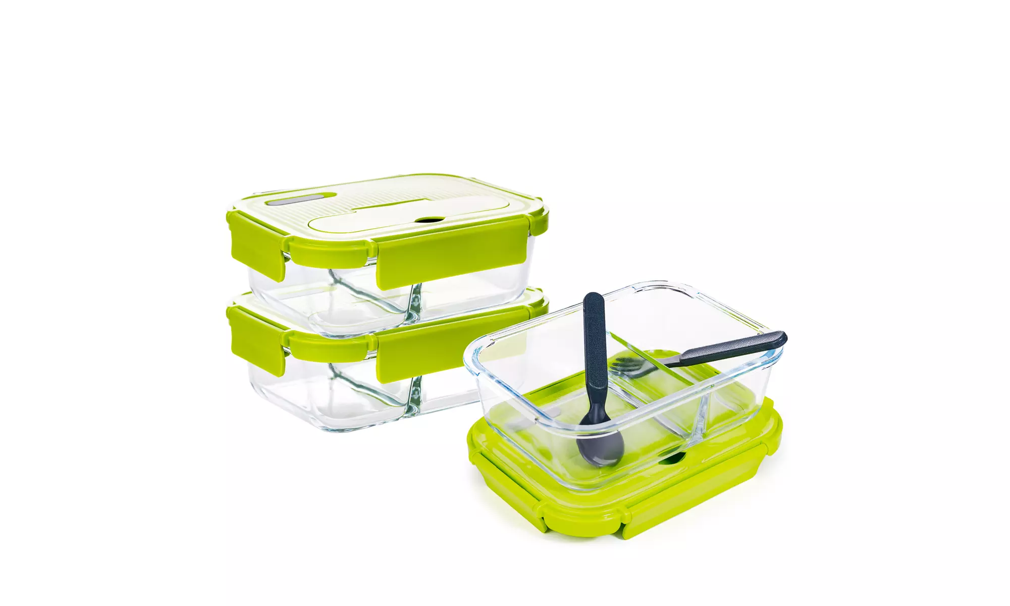 Borosilicate Glass Meal Prep Containers with Snap Locking Lids (1-3or 5 Pack)