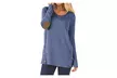 Womens Casual Long Sleeve Round Neck Pocket T Shirts Blouses Sweatshirts Tops - Image 4