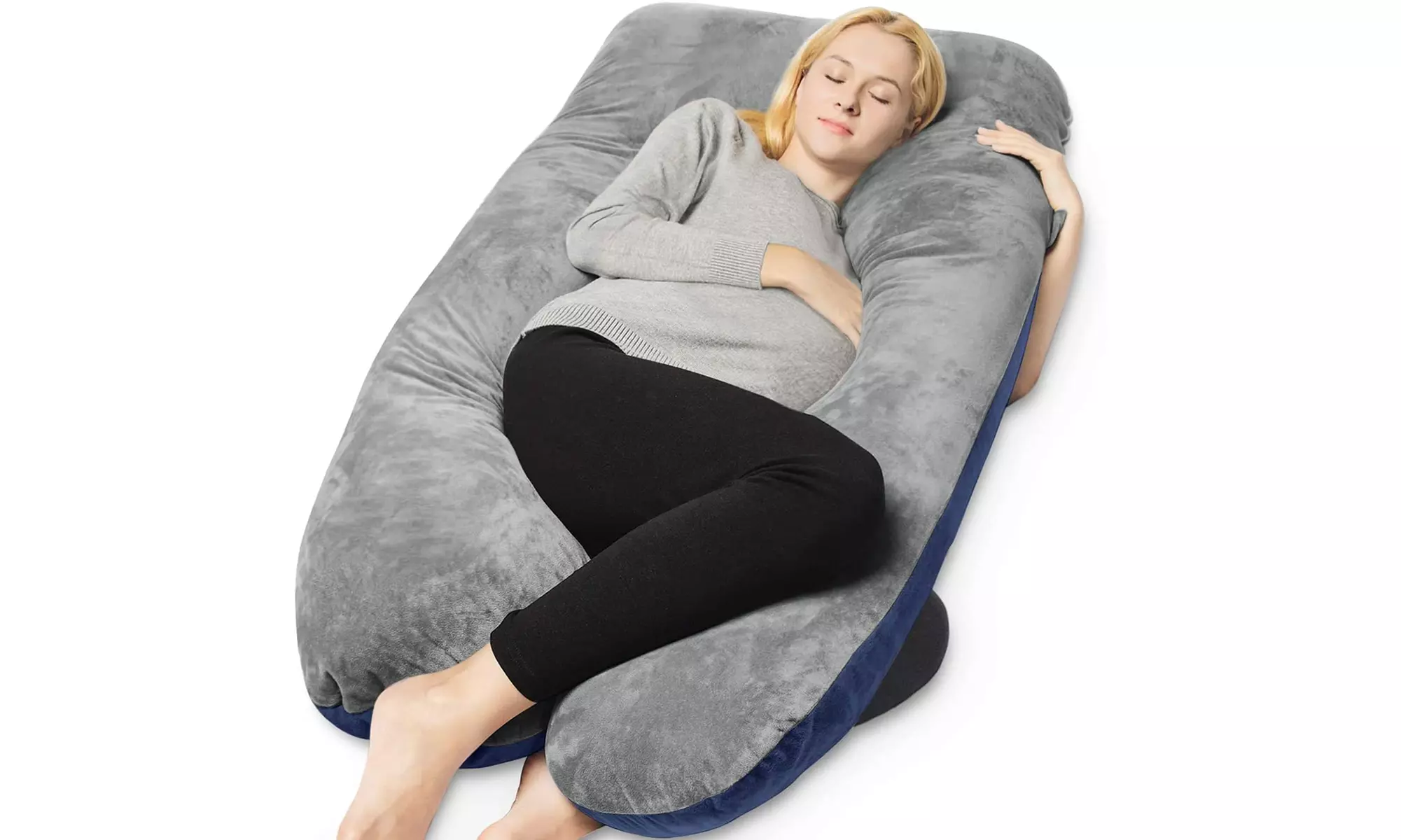 U Shaped Pregnancy Pillow Velvet Body Support Pillow - Second Medium